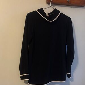 Zara Black Blouse with White Trim